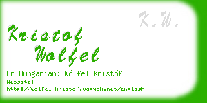 kristof wolfel business card